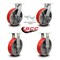 Service Caster 12 Inch Heavy Duty Red Poly on Metal Caster Swivel Lock/Brake 2 Rigid, 2PK SCC-KP92S1230-PUR-RS-SLB-BSL-2-R-2 - alternate 4